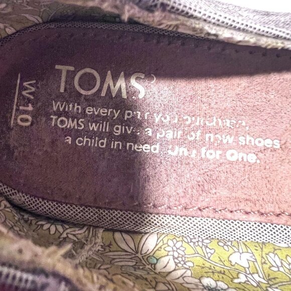 TOMS Grey/Gray Chambray Dot Women's Jutti Flats Size 10 - Picture 7 of 8
